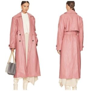 Free People Morrison Embossed Faux Leather Trench